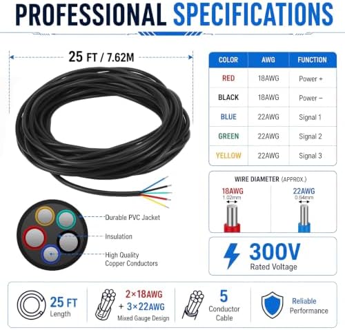 25 ft 5 Conductor Electrical Wire Gate Openers Accessories - Image 2