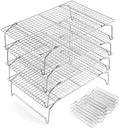 E-far Cooling Rack 15”x10”, 4-Tier Collapsible for Cooking and Baking by E-far