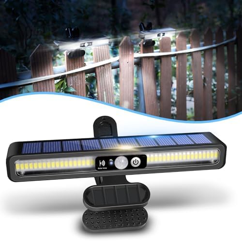 Clip On Solar Lights Outdoor with PIR Motion Sensor (Black ,1 Pack ,6000K) by SunlightEncounter