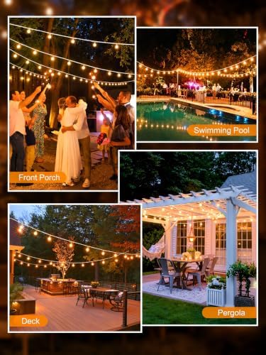 Outdoor String Lights, Total 200FT 100 LED Bulbs Shatterproof Patio Lights - Image 7