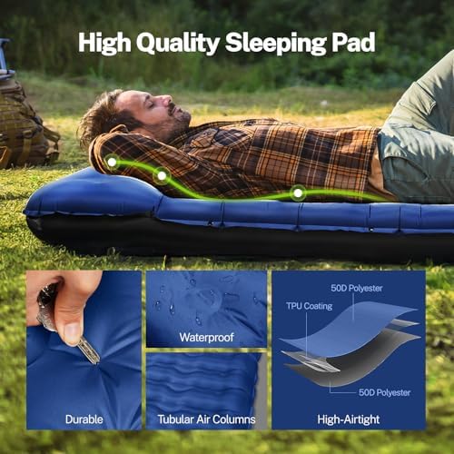 OGERY Double Sleeping Pad for Camping, 6" Extra-Thick Reinforced - Image 4