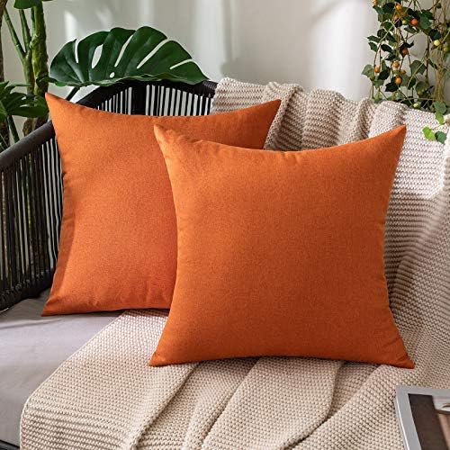 MIULEE Decorative Outdoor Pillow Covers Fall Euro 26x26 Orange by MIULEE