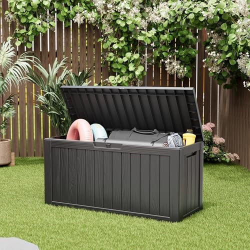 KAMABOKO Outdoor Storage Box, 82 Gallon Deck Box Outdoor Waterproof Patio by KAMABOKO