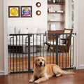 Cumbor 30.4-56.8" Extra Wide Baby Gate, Auto Close Dual Lock Dog Gate Black by Cumbor