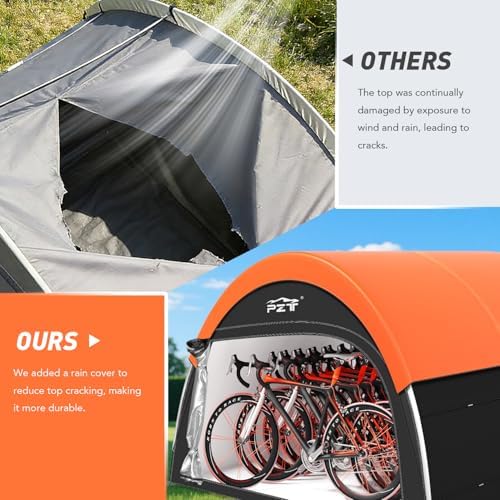 Upgraded Bike Tent with Rain Cover, Outdoor Storage Shed for 6-10 Bikes - Image 6