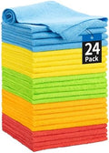 Microfiber Towels for Cars, 24 Pack Microfiber Cleaning Cloths, 11.5"*11.5" Cleaning Rags Towels Bulk Absorbent Lint-Free, All-Purpose for Detailing, Office, Household Cleaning by HOMERHYME