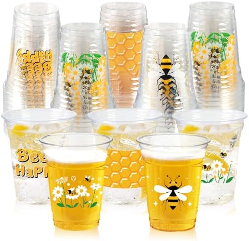 Honey Bee Party Decoration Cups for Baby Shower Decor Supplies by CUPLOOV