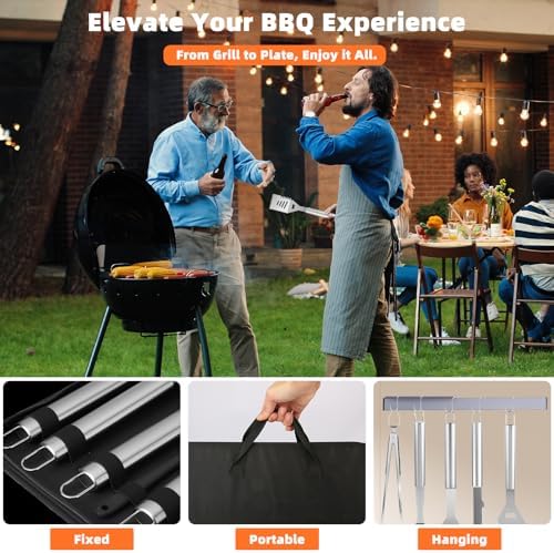 MUYFIO 32 Pcs BBQ Grill Accessories, Heavy Duty Grill Tools Set, BBQ Gifts - Image 6