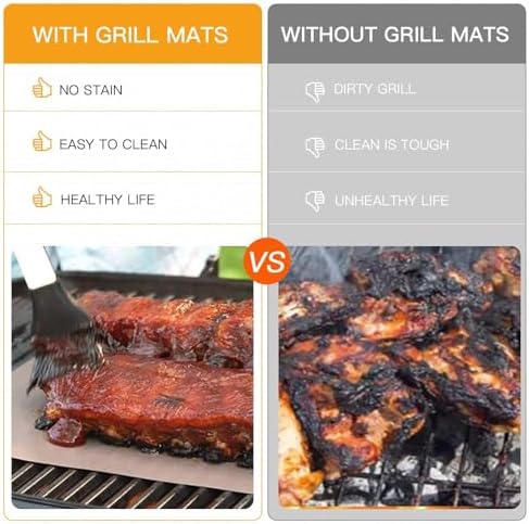 Copper Grill Mats for Outdoor Grill（Set of 6), Nonstick & Easy to Clean BBQ Grilling Sheets, Reusable & Heavy Duty Mats Works on Outdoor Gas, Electric, Charcoal Grill - Image 5