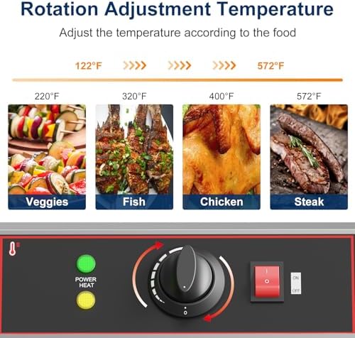 GarveeHome Electric Indoor Grill, 1800W Commercial Portable BBQ Grill Smokeless Countertop Grill with Removable Griddle, Stainless Steel, for Restaurant Home Camping Party Picnic - Image 4