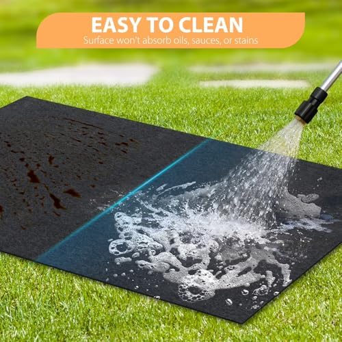 Grill Mats for Outdoor Grill 52" x 38", Heat Resistant BBQ Floor Mat, Under Grill Deck Protector, Waterproof Oil-Proof Non-Slip Grill Mat for Patio, Deck, Lawn, Fireplace & Indoor Floors - Image 2