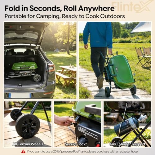 Flintex Portable Propane Gas Grill For Camping, 2-Burner Grill, 340 sq.in. - Image 6