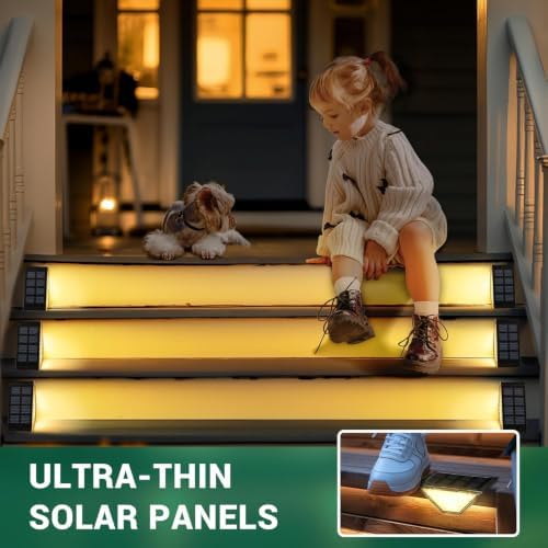 PATIOWIN 20 Pack Solar Step Lights for Outside, 24 LEDs Solar Stair Lights Waterproof IP65, Solar Deck Lights Outdoor Decor for Garden, Porch, Pathway, Patio, Fence, Balcony - Image 3