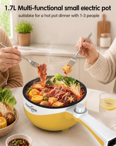 Audecook Electric Hot Pot Portable Nonstick Ramen Cooker Adjustable Power - Image 5