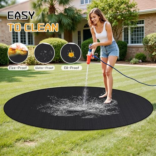 RICHIE 38" Round Fire Pit Mat, Double-Sided Fireproof Under Grill Mat, Deck Patio Protector Pad for Solo Stove Bonfire & Outdoor Fireplace - Image 6