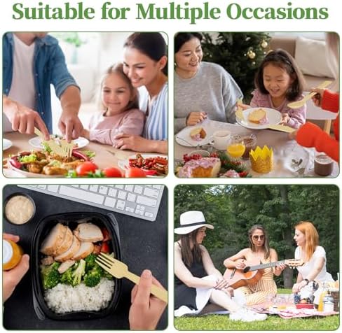ECOLipak 300 Count Disposable Compostable Bamboo Spoons for Party, Dinner - Image 7