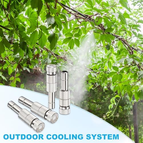 M METERXITY 20-Pack Brass Misting Nozzles, 0.006"/0.15mm Orifice Mister Replacement Heads with Filter Mesh for Cooling System/Landscaping/Humidification, 6mm Low-Pressure Fog Sprayer Nozzle - Image 6