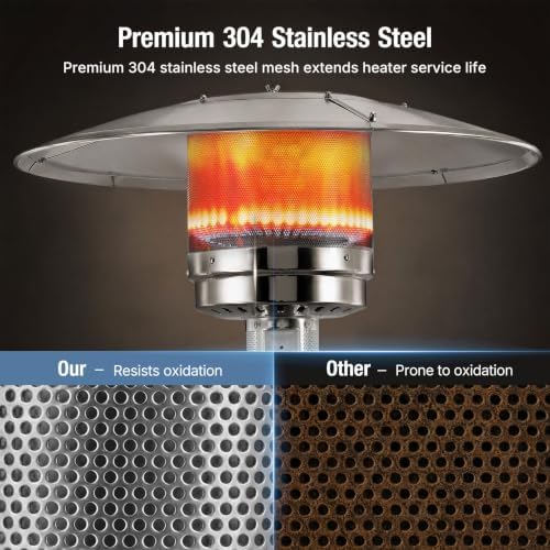 OLIXIS 48,000 BTU Patio Heater Outdoor Propane Heater with Sandbox Wheels - Image 4