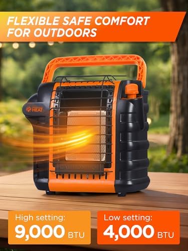 9000 BTU Outdoor Portable Propane Heater, CHP9000O, Orange - Image 2