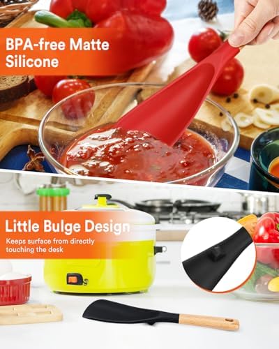 Badiano Silicone Cooking Spoon for Nonstick Cookwares, Multi-function,11.4" - Image 5