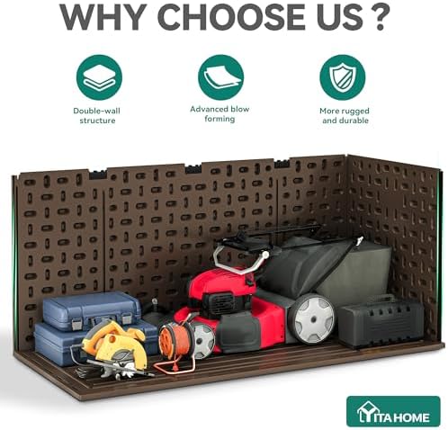 YITAHOME 320 Gallon Double-Wall Deck Box with Divider & Side Handles - Image 5
