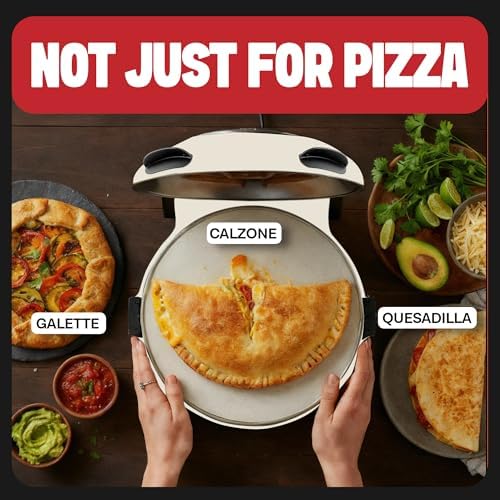 PIEZANO Crispy Crust Pizza Oven by Granitestone – 12 Inch Electric Pizza Oven Indoor Countertop Maker with Ceramic Stone Heats up to 800˚F for Delicious Stone Baked Pizzeria Style Pizza at Home - Image 6