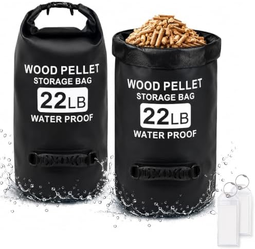 Wood Pellet Storage Containers 2 Pack 22LB Waterproof Pellet Storage Bag by Binboov