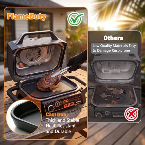 Griddle Plate and Grill Rack for Ninja Woodfire Grill OG700 Series, 2-in-1 Cast Iron Flat Top Griddle Pan and Stainless Steel Roast Rack, Fits OG701 OG751, Replacement Ninja Woodfire Grill Accessories - Image 7