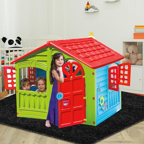 Outdoor Playhouse Mat - 53'' x 53'' Portable Outdoor Play House Activity Rug with Non Slip Backing Felt Outside Game House Play Mat Playhouse Pad Rug for Outside Home Floor - Image 2