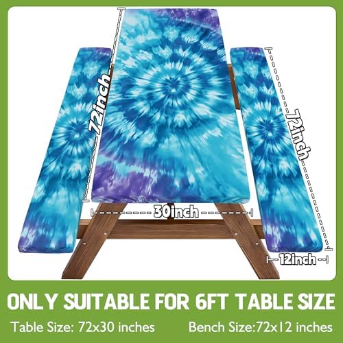 Fitted Picnic Table Cover with Bench Covers Vinyl Waterproof Elastic Edges Fitted Rectangle Table Cloth Patio Tablecloth Camping Gear Essentials Rv Accessories Road Trip Supplies Car Travel Must Have - Image 2