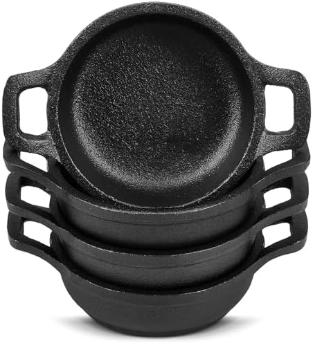 Ziliny 4 Pack Mini Cast Iron Skillets 4 x 4 x 1.2 Inch Cast Iron Pan by Ziliny