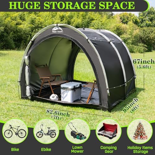 Happy Travel Outdoor Waterproof Bike Storage Tent Shed for 2/3/4/6/8 Bikes - Image 4