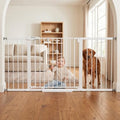 Mumeasy Extra Wide Large Baby Gate for Doorways, 36-66" Walk Through Wide Long Dog Gate for Door & Stair, Auto Close Dual Swing Pressure Mounted Child Safety Gate for Toddlers, Puppies & Pets, White by Mumeasy-FocusonBabyPetSafetyGate