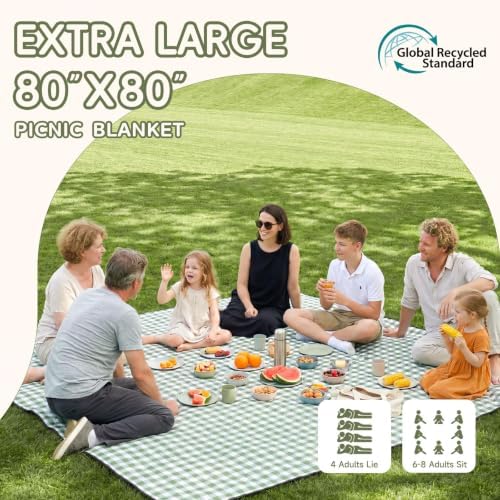Genovega Waterproof Picnic Blanket Beach Outdoor Camping Mat Rug Extra Large Foldable Cute Big Travel Essential Accessories Gift Park Patio Lawn Garden Grass Play Music Festival Concert Must Have - Image 2