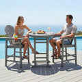 3-Piece Gray HDPE Indoor/Outdoor Bar Height Bistro Set, 31.1" Round Pub Table with 2 Bar Stools, All-Weather Patio Furniture for Balcony, Deck, Poolside & Coastal Use by SCANORDIC