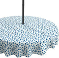 LVTXIII Round Outdoor Tablecloth with Umbrella Hole and Zipper, Water-Repellent 60 Inch Patio Table Cover for Bistro, Garden, Patio & Picnic, Brush Blue by LVTXIII