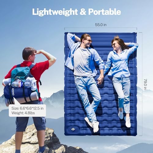 OGERY Double Sleeping Pad for Camping, 6" Extra-Thick Reinforced - Image 2