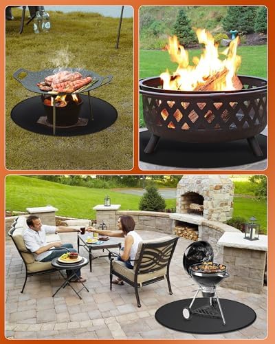 36" Round Fireproof Grill Mat for Deck & Patio, Double-Sided Silicone Coated Fiberglass, Heat Resistant Up to 2000°F, Reusable Under Grill Deck Protector for Fire Pit, Smokeless Stove, Outdoor BBQ - Image 7