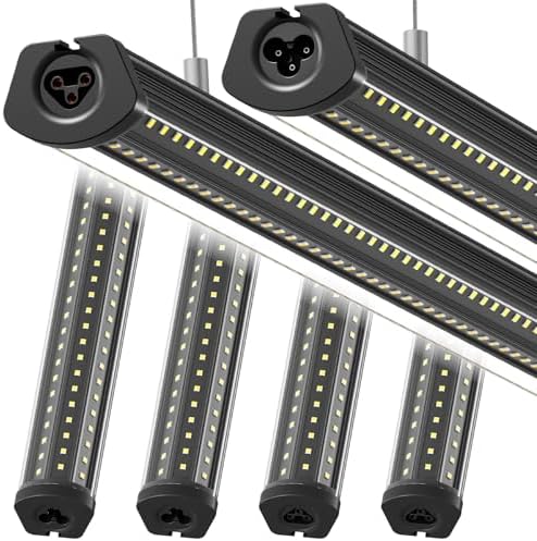 Barrina T8 LED Shop Lights 8FT, 140W 17000LM, 5000K U Shape, Black, 6 Packs by Barrina