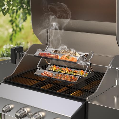 onlyfire Stainless Steel BBQ Rotating Tray Rotisserie Basket for Most Grill - Image 6