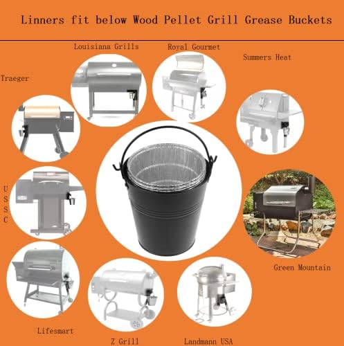 Firsgrill 30-Pack Grease Bucket Liners Replacment for Mostly Z Grill, Green Mountain Pellet Wood Smoker - Image 4