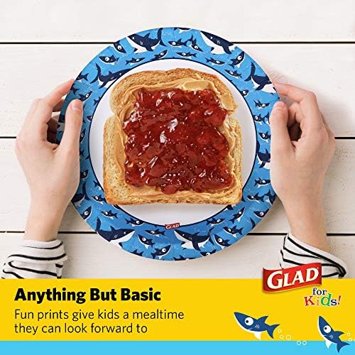Glad for Kids Disposable Paper Plates, Sharks, 8.5 Inch, 20 Count, 6-Pack - Image 3