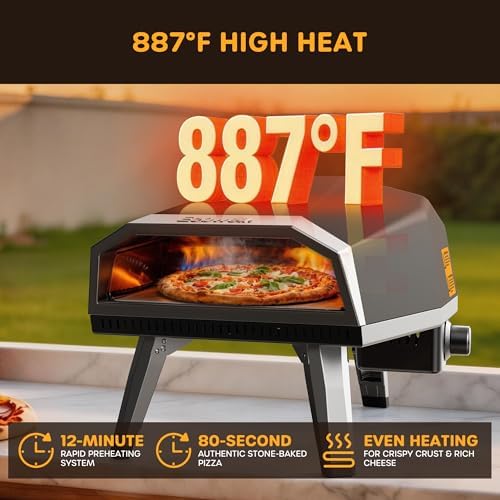ECOWELL 12 inch Gas Pizza Oven Outdoor Propane, Portable Pizza Oven - Image 2