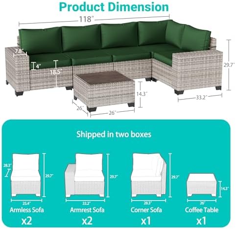 Outdoor Patio Furniture Set PE Wicker Rattan Outdoor Sectional Sofa - Image 4