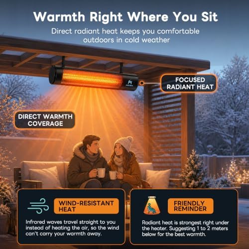 1500W Infrared Outdoor Electric Heater for Garage Patio Porch & Backyard - Image 5
