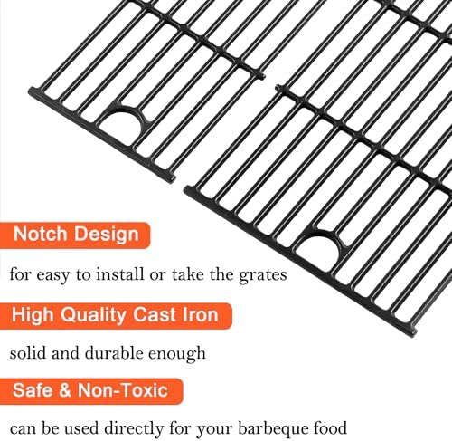DELSbbq 17" Cast Iron Grill Grates for Charbroil Performance 5 Burner - Image 4