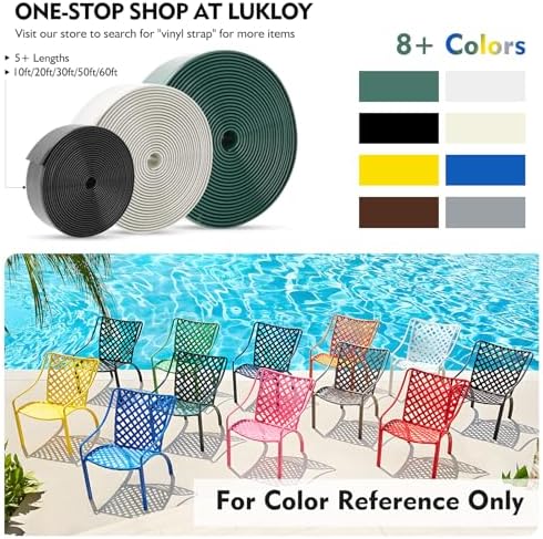 LukLoy 2" Wide 40ft Long Vinyl Straps for Patio Chairs Repairs, White - Image 6