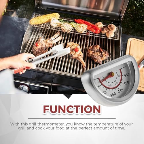 BBQ Grill Lid Thermometer, Stainless Steel Temperature Gauge Heat Indicator Replacement Fit for Charbroil Grill, Replaces 463241314, 463241313, 463241413, 463241414, 463241013 - Image 5