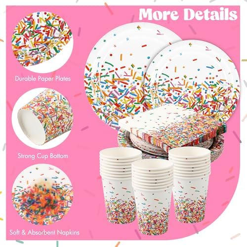 Kochorie 97 PCS Confetti Sprinkles Tableware Set - Image 3