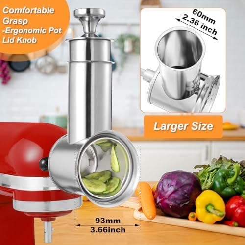 Large Stainless Steel Slicer Shredder Attachment for KitchenAid Mixers - Image 4